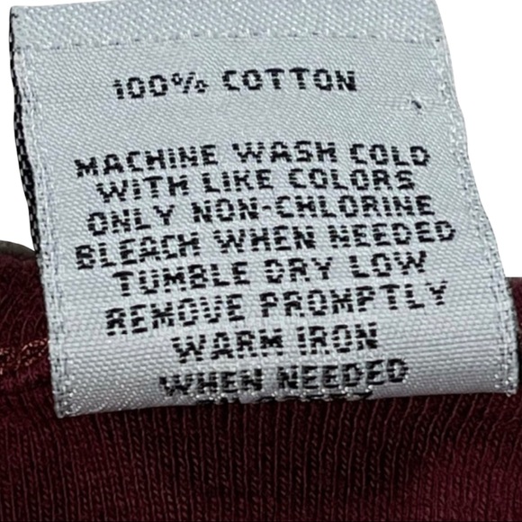 Ellemeno size Small maroon shirt, 3/4 sleeve, ruffle hem, Vneck, Y2K vintage EUC - Picture 8 of 9